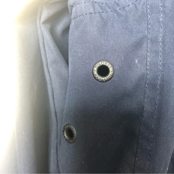 Tommy Hilfiger Men’s Jacket Blue Tan M Zipper Front Pockets Vent Holes - Picture 10 of 11